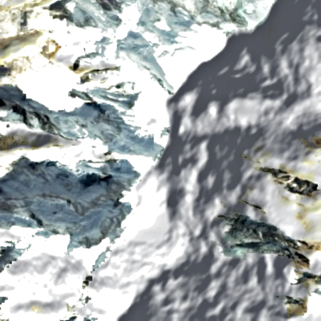 Kabru seen from above (Sentinel-2)