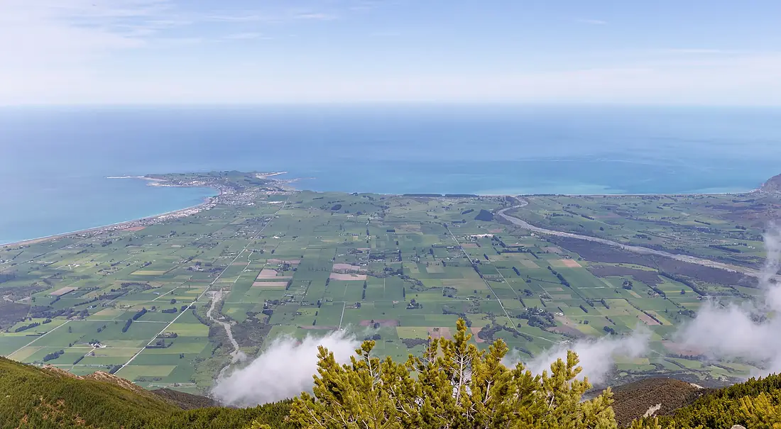 View of Kaikoura Peninsula from Kaikoura Ranges, New Zealand