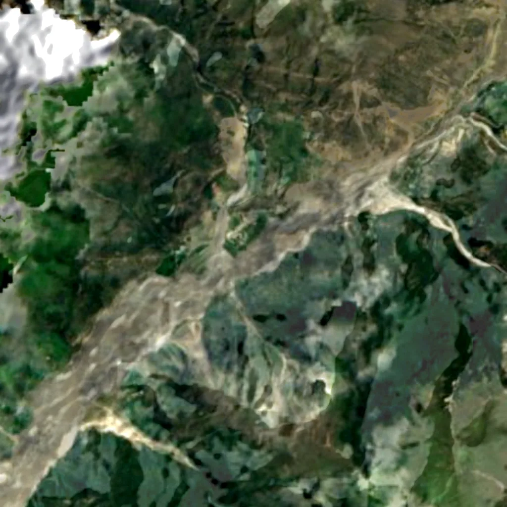 Kali Gandaki Gorge seen from above (Sentinel-2)