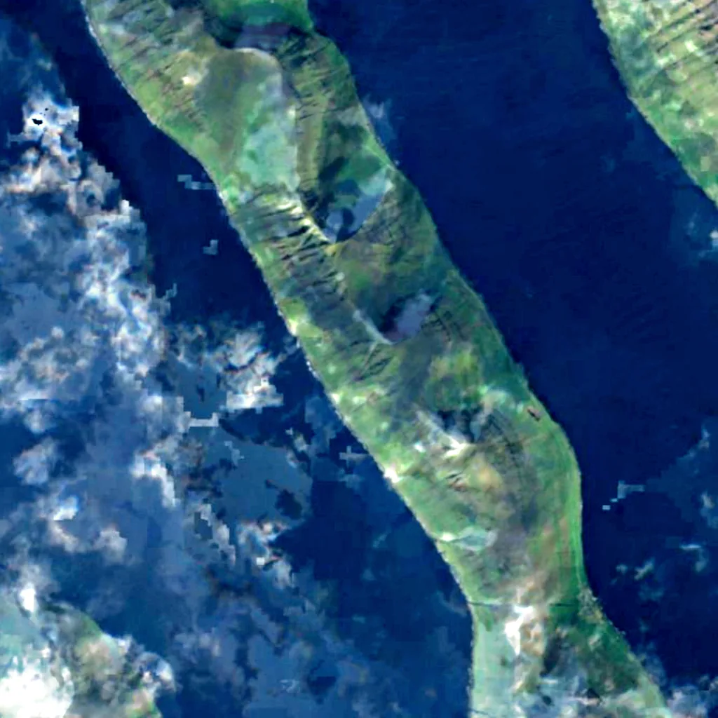 Kalsoy seen from above (Sentinel-2)