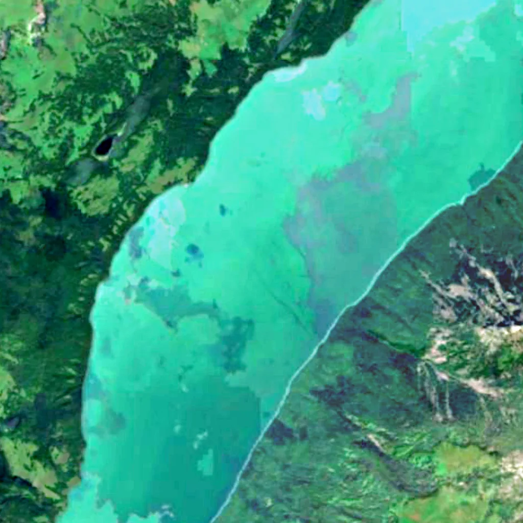 Kanas Lake seen from above (Sentinel-2)