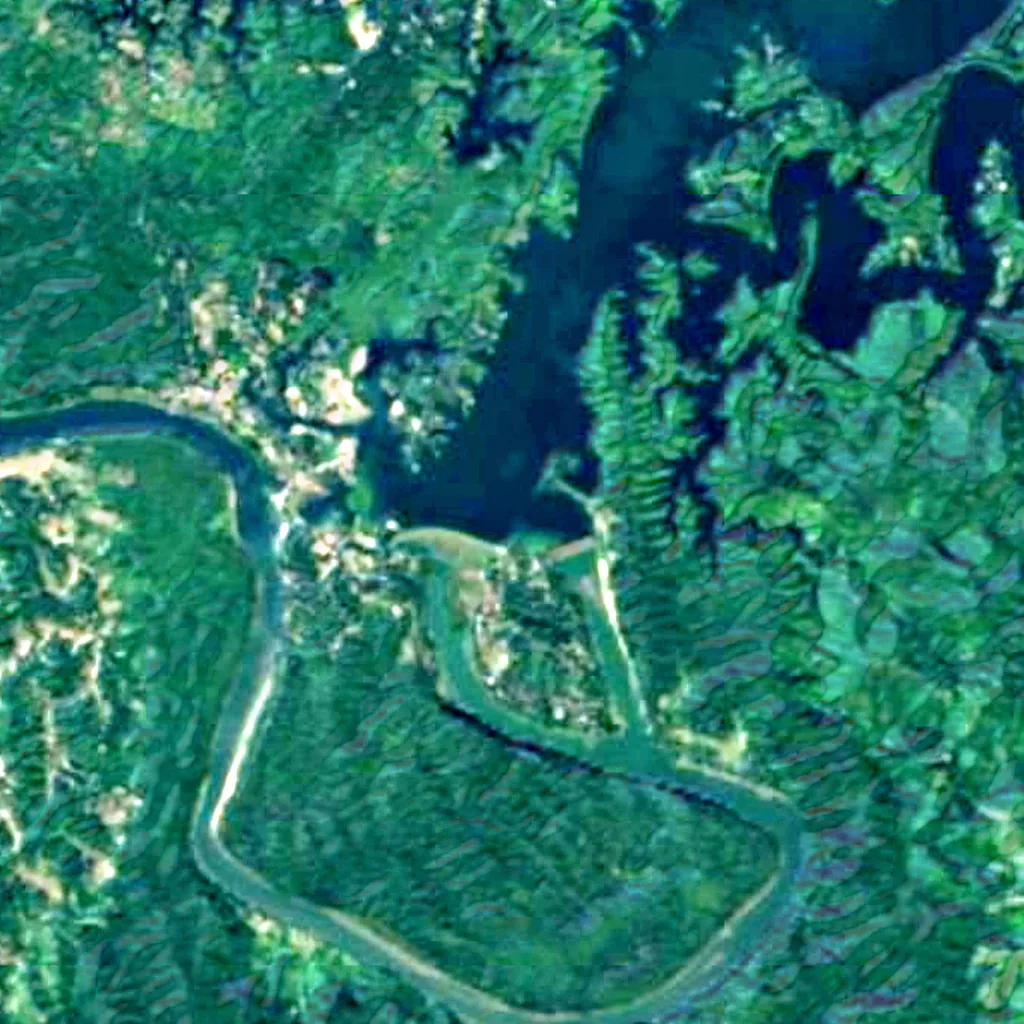 Kaptai Lake seen from above (Sentinel-2)
