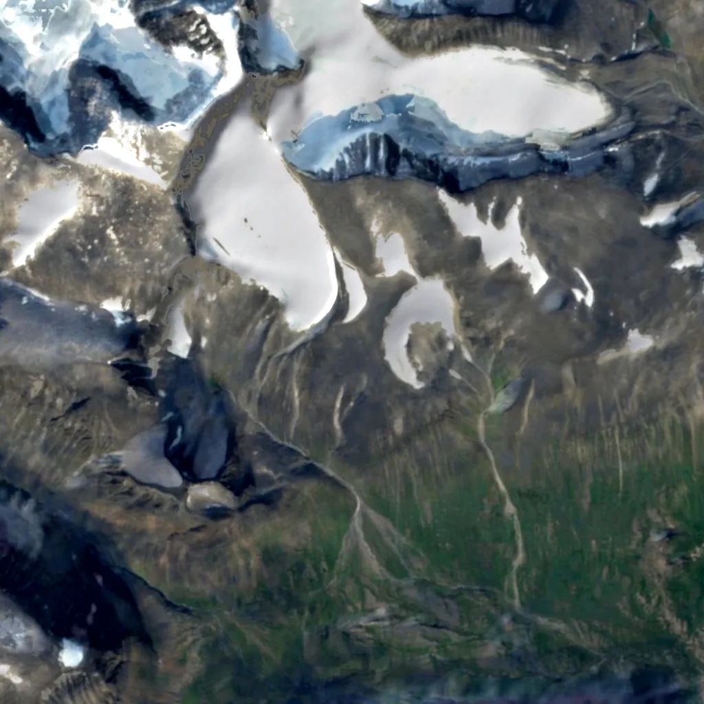 Kebnekaise seen from above (Sentinel-2)