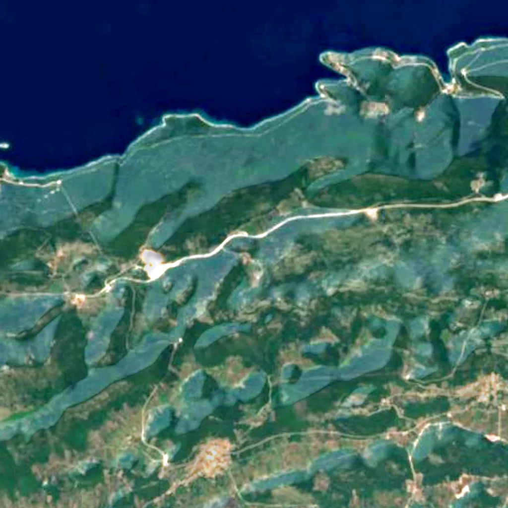 Korčula seen from above (Sentinel-2)