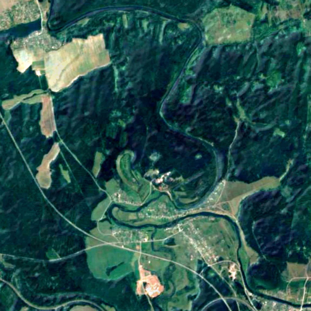 Kourovskaya observatory seen from above (Sentinel-2)