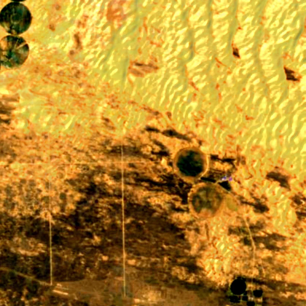 Kubuqi Desert seen from above (Sentinel-2)