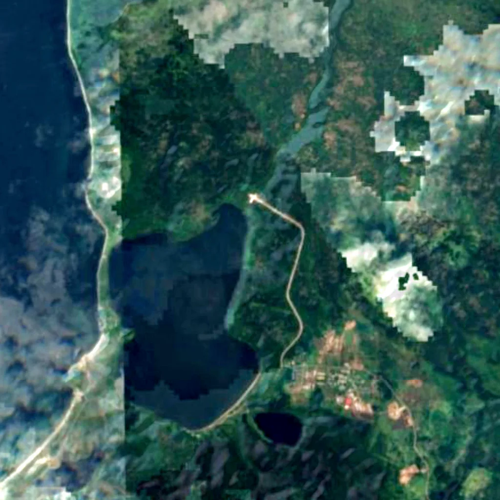 Kunashir Island seen from above (Sentinel-2)