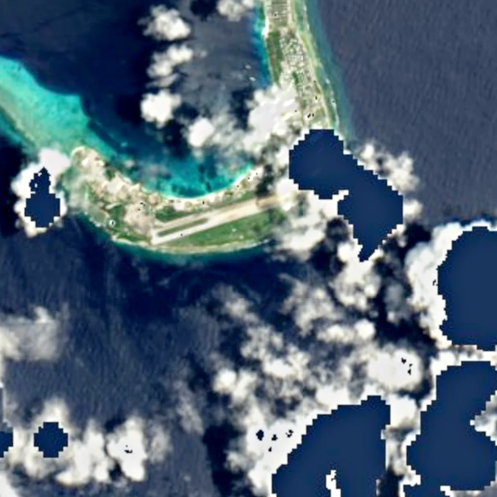 Kwajalein Atoll seen from above (Sentinel-2)