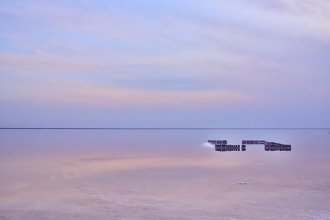 Salty sunset on the lake