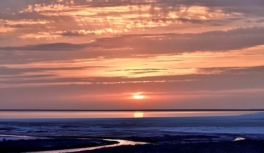 Sunset over Lake Elton