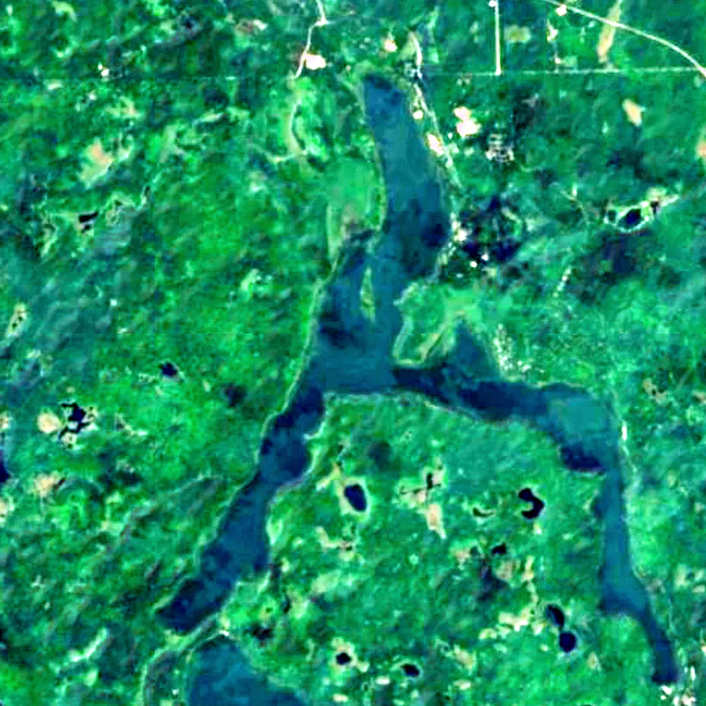 Lake Itasca seen from above (Sentinel-2)