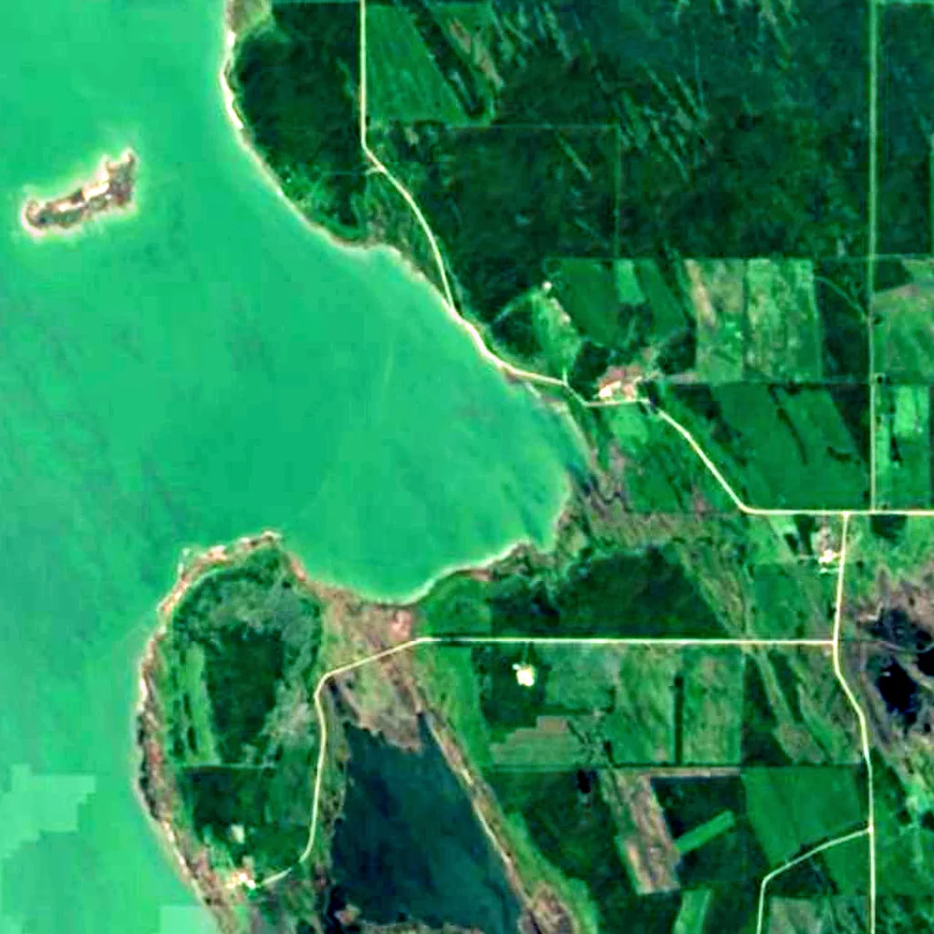 Lake Manitoba seen from above (Sentinel-2)