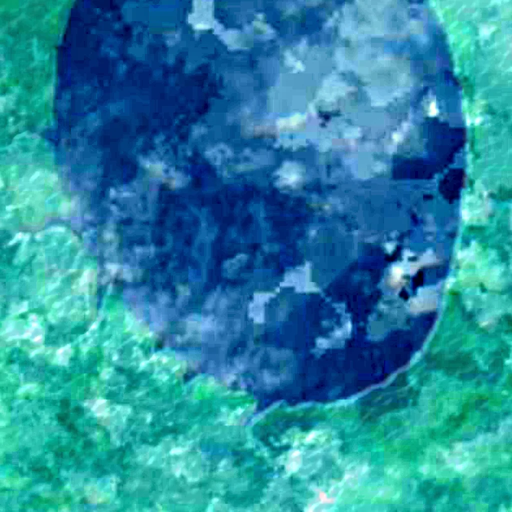 Lake Tele seen from above (Sentinel-2)