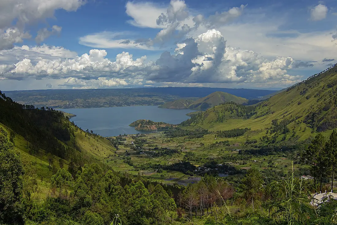Lake Toba and the surrounding hills