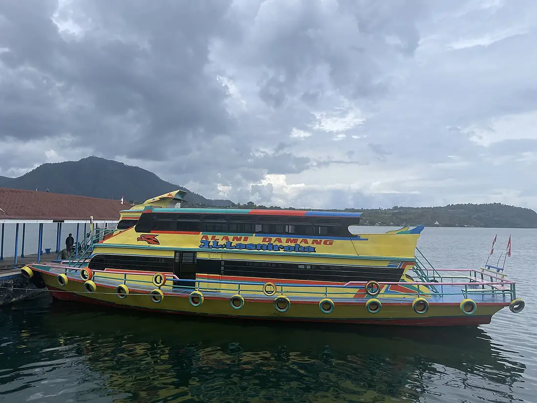 Ship in Lake Toba