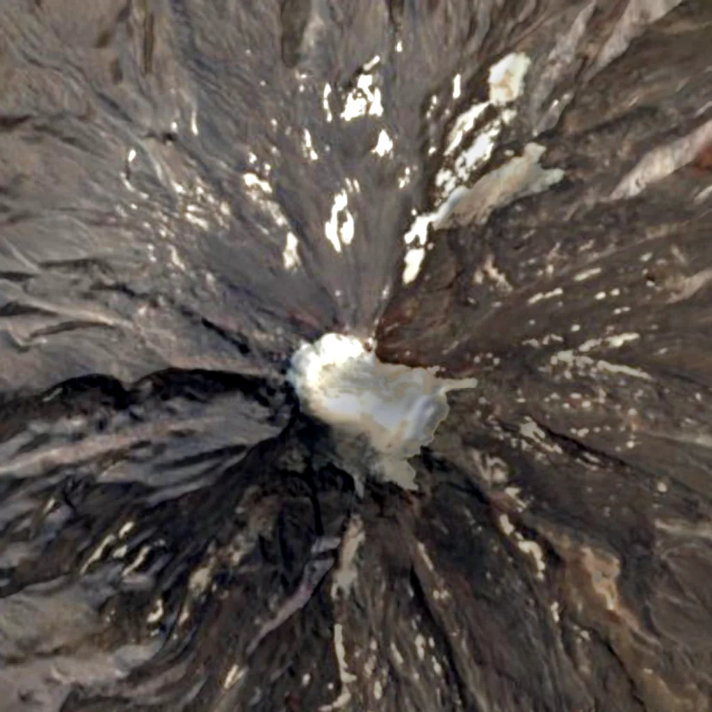 Lanín seen from above (Sentinel-2)
