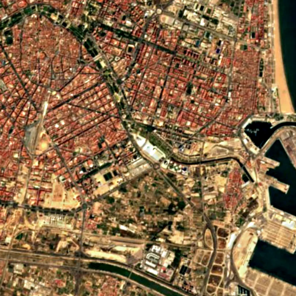 L'Hemisfèric seen from above (Sentinel-2)