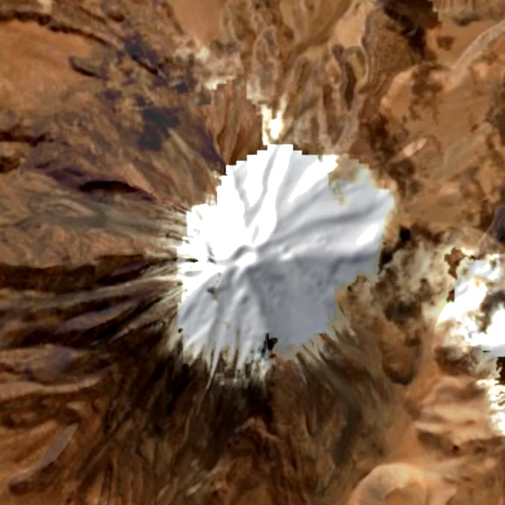 Licancabur seen from above (Sentinel-2)