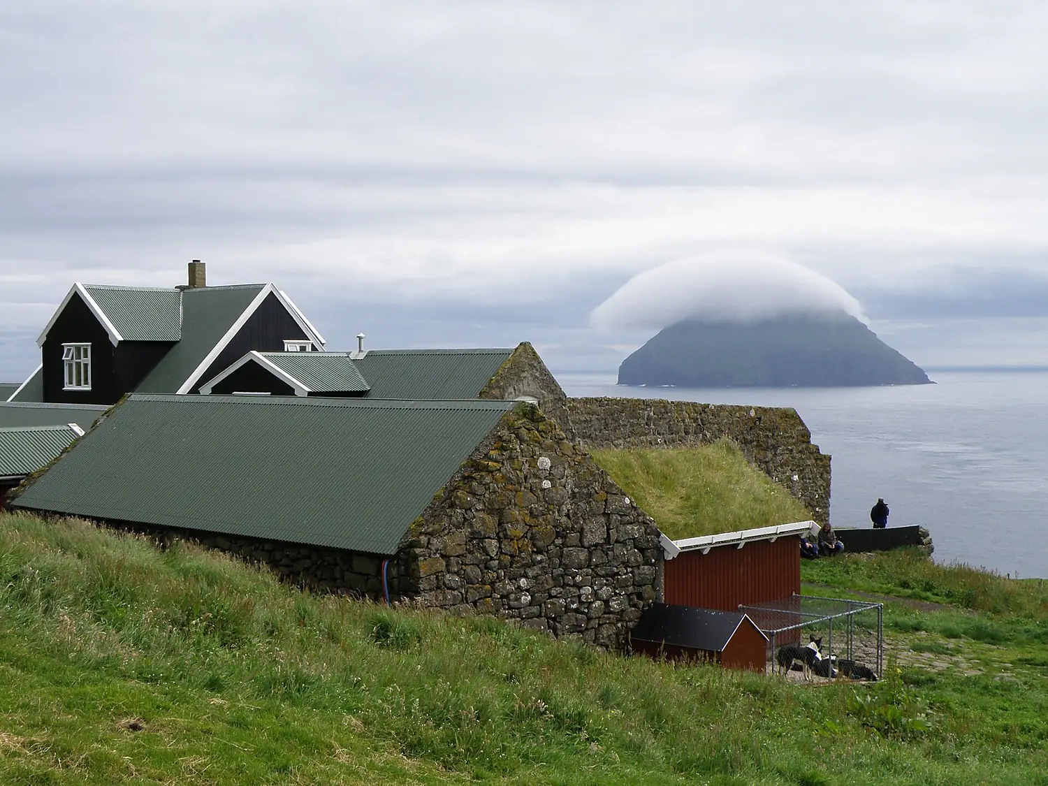 Stora Dimun houses view to Litla Dimun
