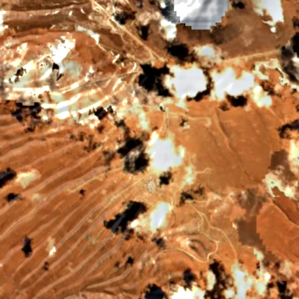 Llano de Chajnantor Observatory seen from above (Sentinel-2)