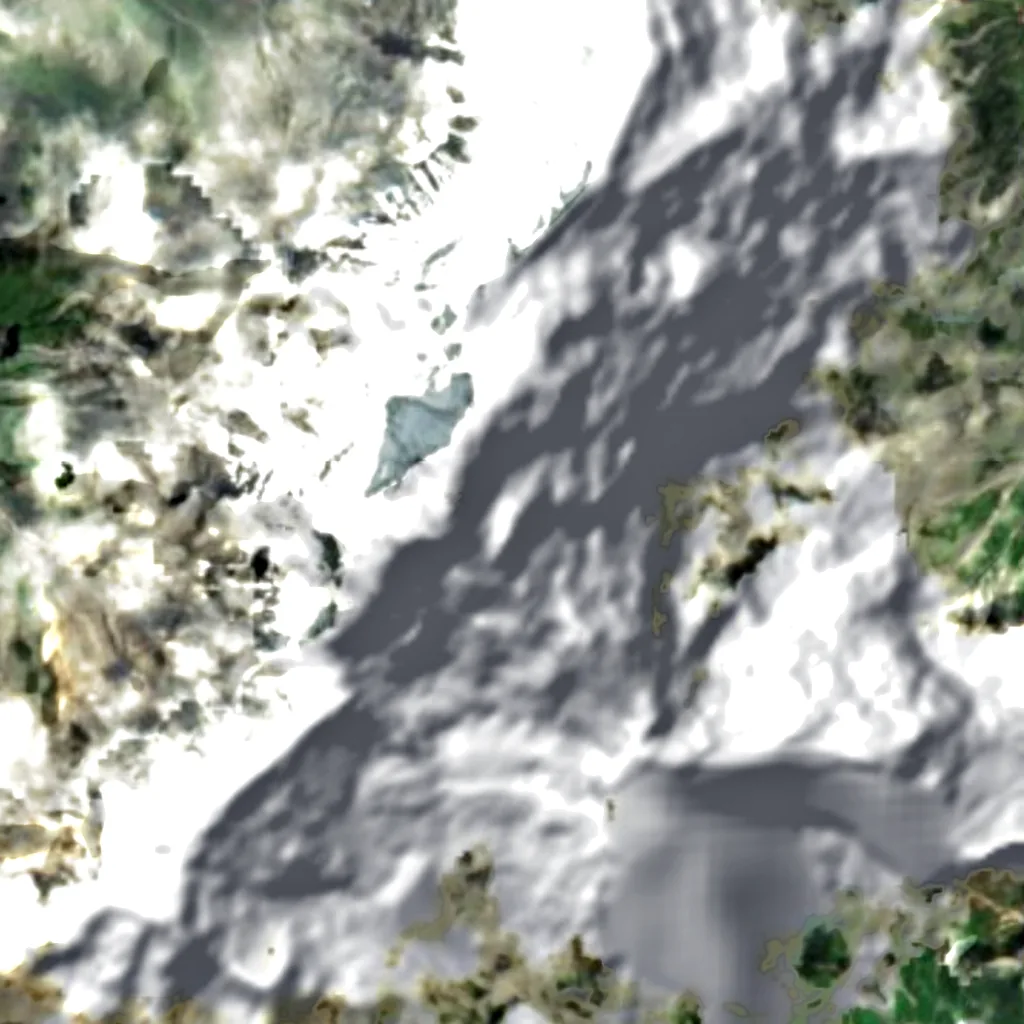 Machhapuchhre seen from above (Sentinel-2)