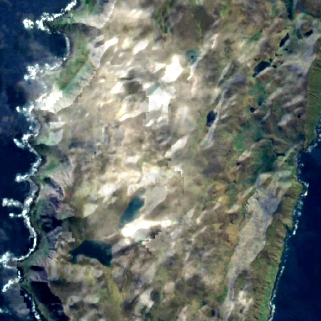 Macquarie Island seen from above (Sentinel-2)