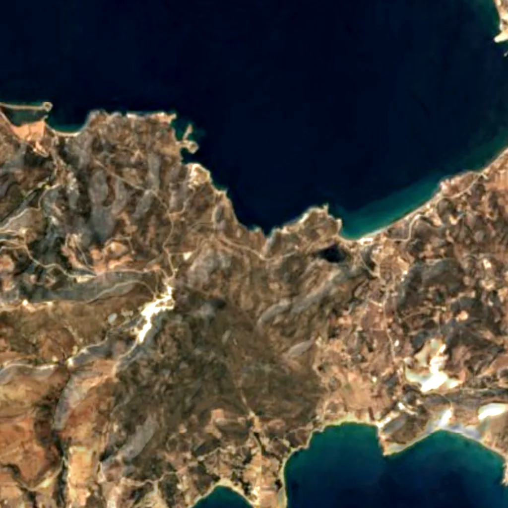 Milos seen from above (Sentinel-2)