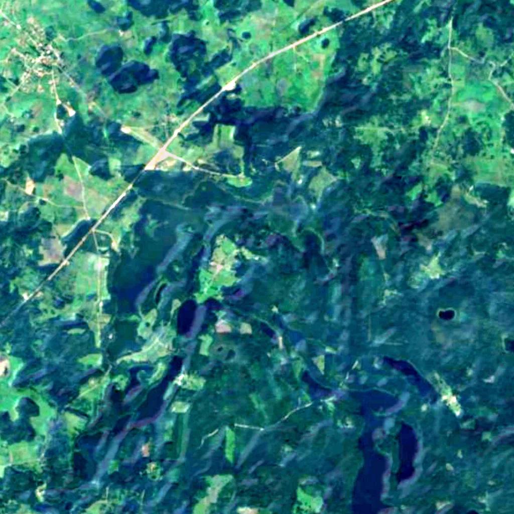 Molėtai Astronomical Observatory seen from above (Sentinel-2)