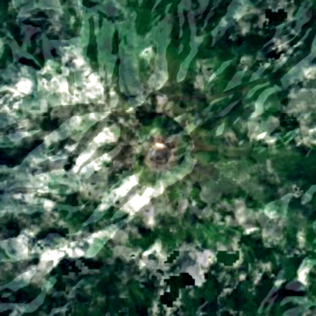 Mount Awu seen from above (Sentinel-2)