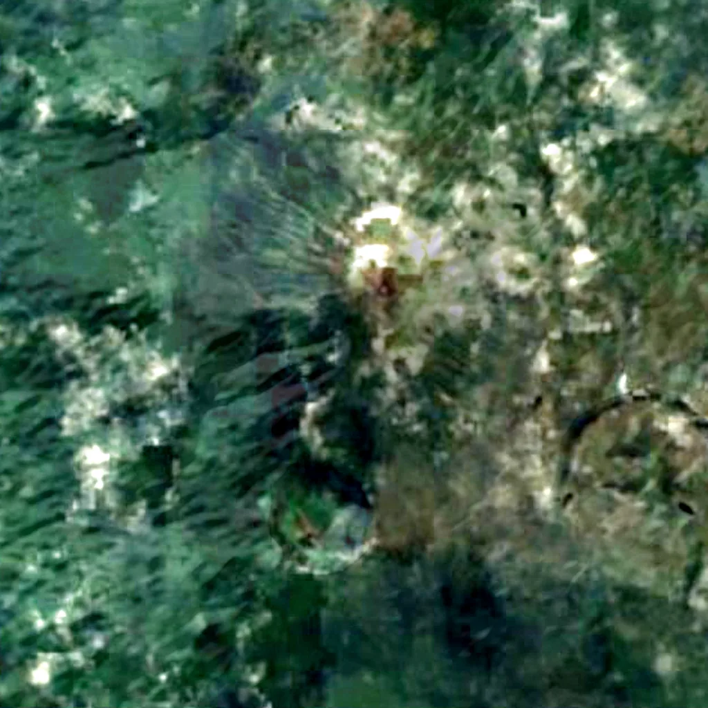 Mount Bisoke seen from above (Sentinel-2)