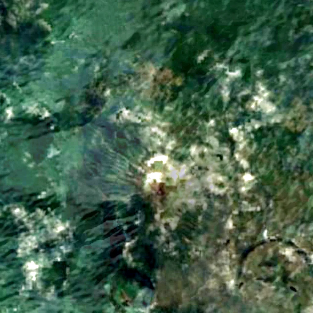 Mount Karisimbi seen from above (Sentinel-2)