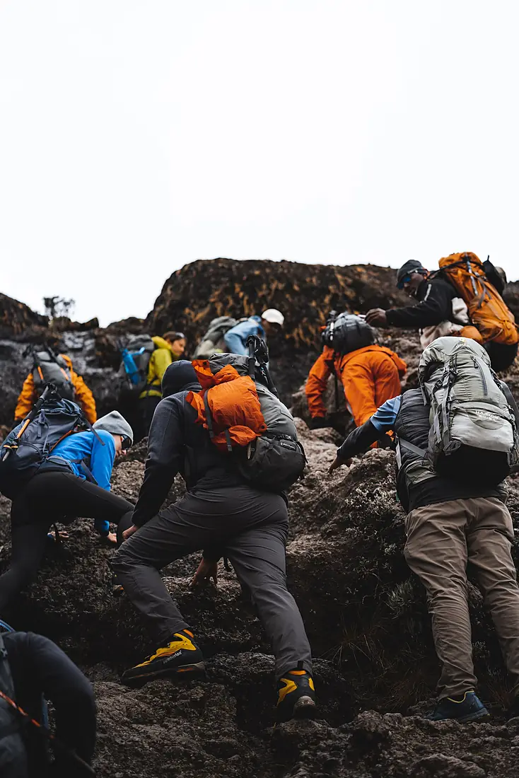 Climbers Barranco Wall Kilimanjaro Tanzania