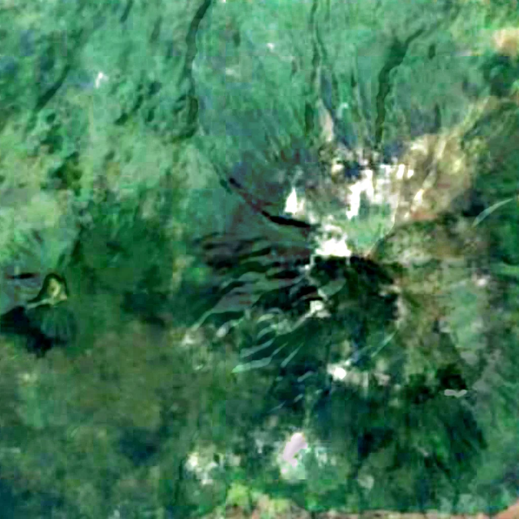 Mount Muhabura seen from above (Sentinel-2)