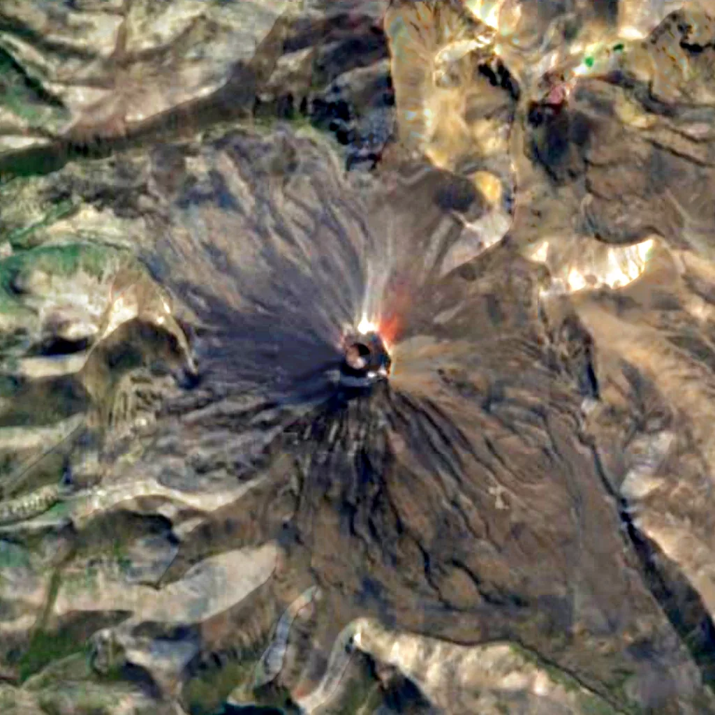 Mount Ngauruhoe seen from above (Sentinel-2)