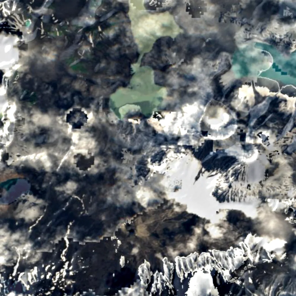 Mount Okmok seen from above (Sentinel-2)