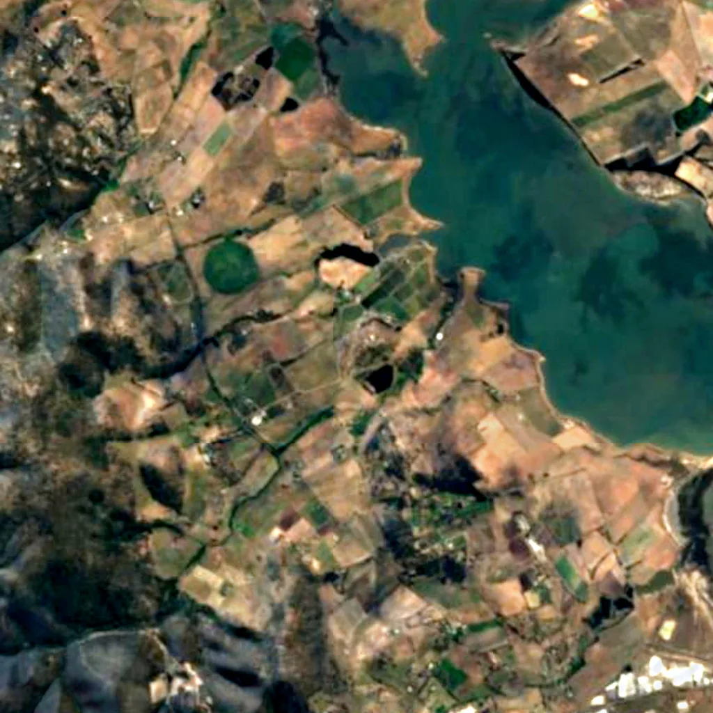 Mount Pleasant Radio Observatory seen from above (Sentinel-2)