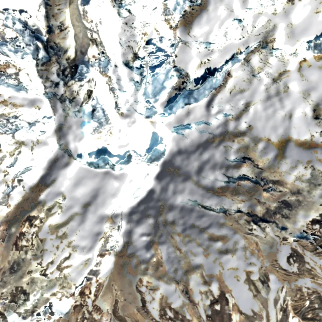 Mount Redoubt seen from above (Sentinel-2)