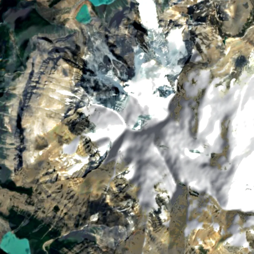 Mount Robson seen from above (Sentinel-2)