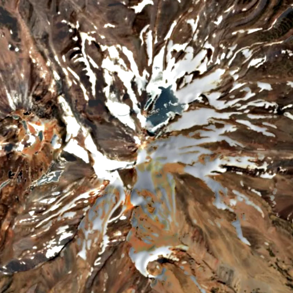 Mount Shasta seen from above (Sentinel-2)