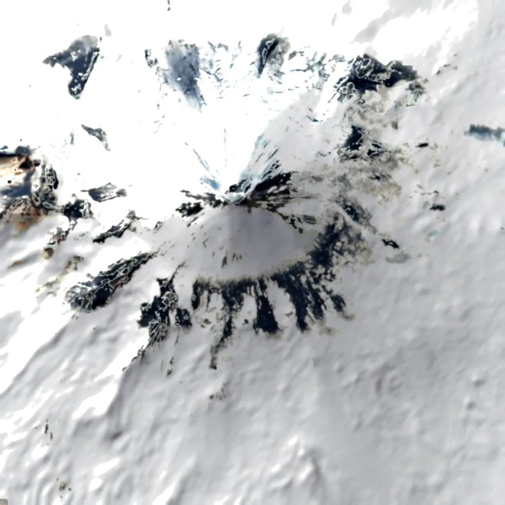 Mount Shishaldin seen from above (Sentinel-2)
