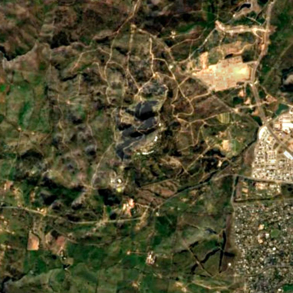 Mount Stromlo Observatory seen from above (Sentinel-2)