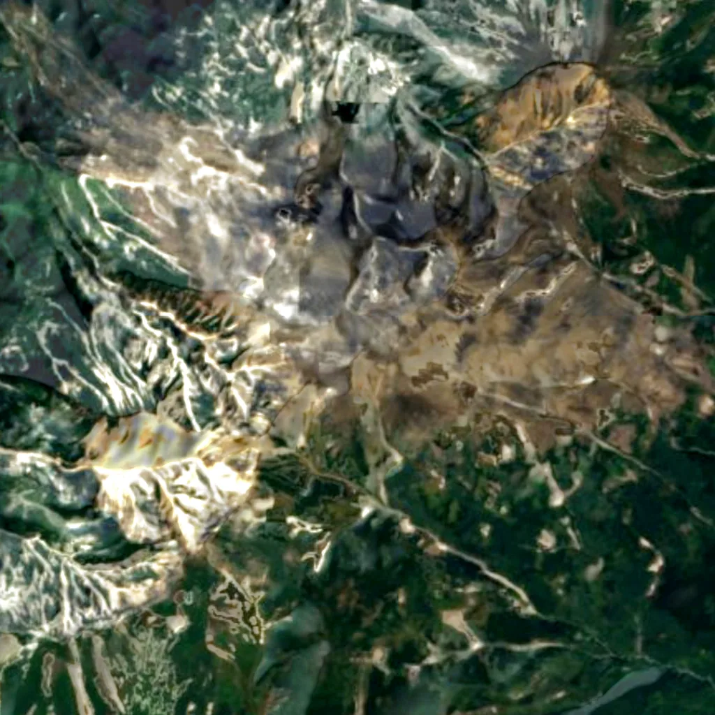 Mount Tokachi seen from above (Sentinel-2)
