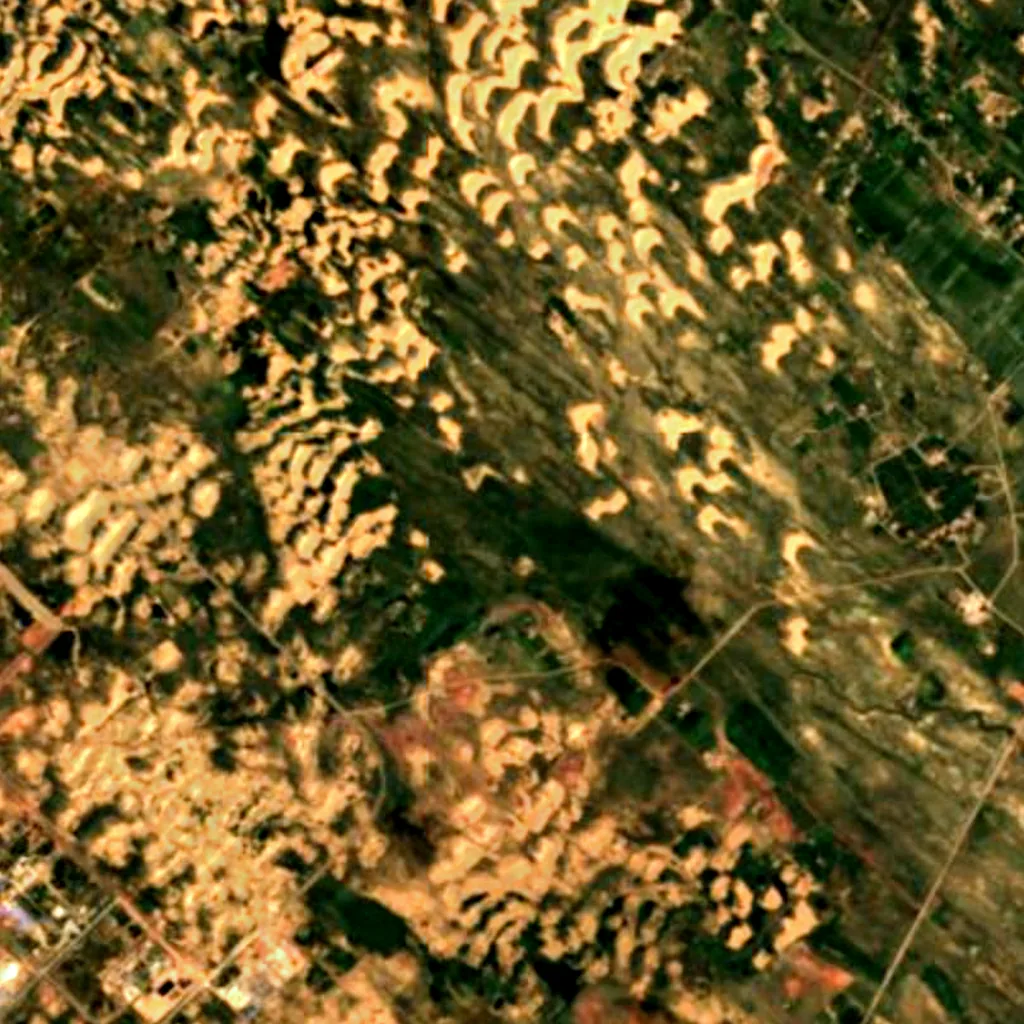 Mu Us Desert seen from above (Sentinel-2)