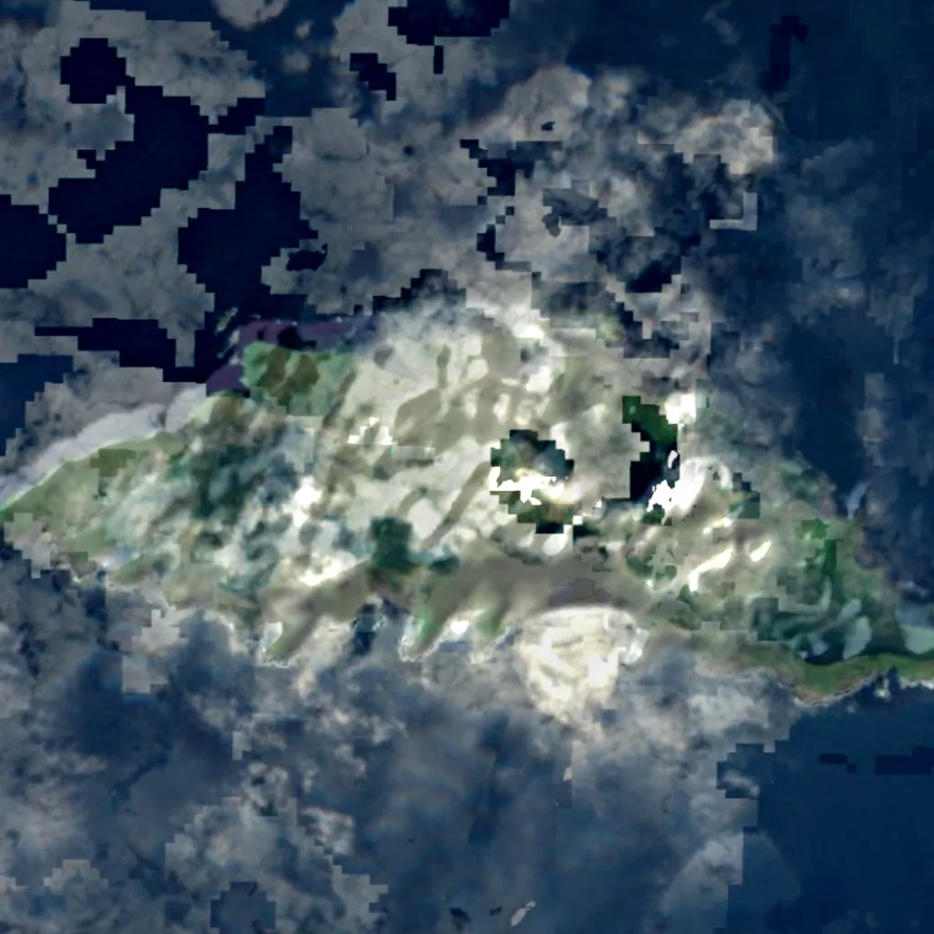 Mykines seen from above (Sentinel-2)