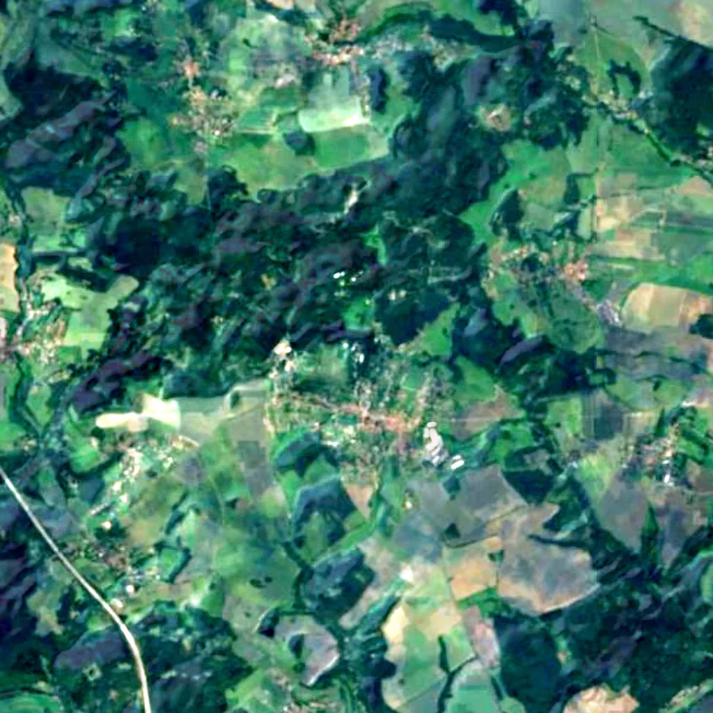Ondřejov Observatory seen from above (Sentinel-2)