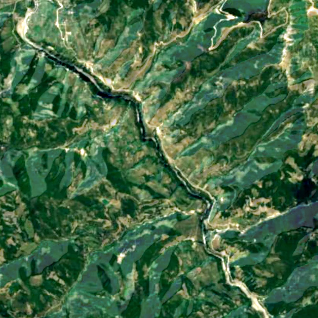 Osum Canyon seen from above (Sentinel-2)