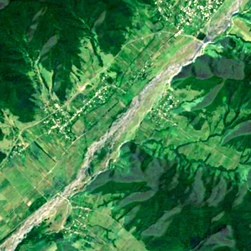 Pankisi Gorge seen from above (Sentinel-2)