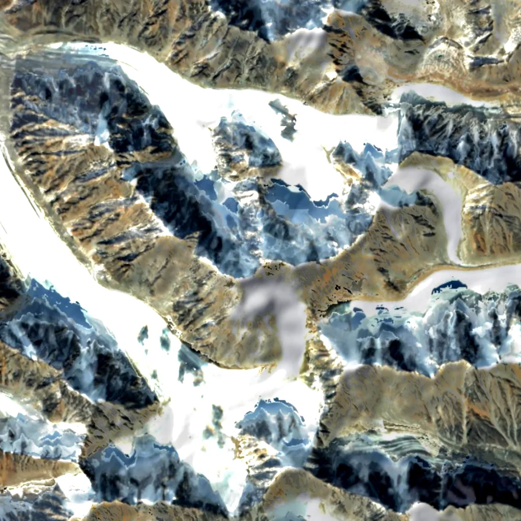 Peak Pobeda, Sakha seen from above (Sentinel-2)