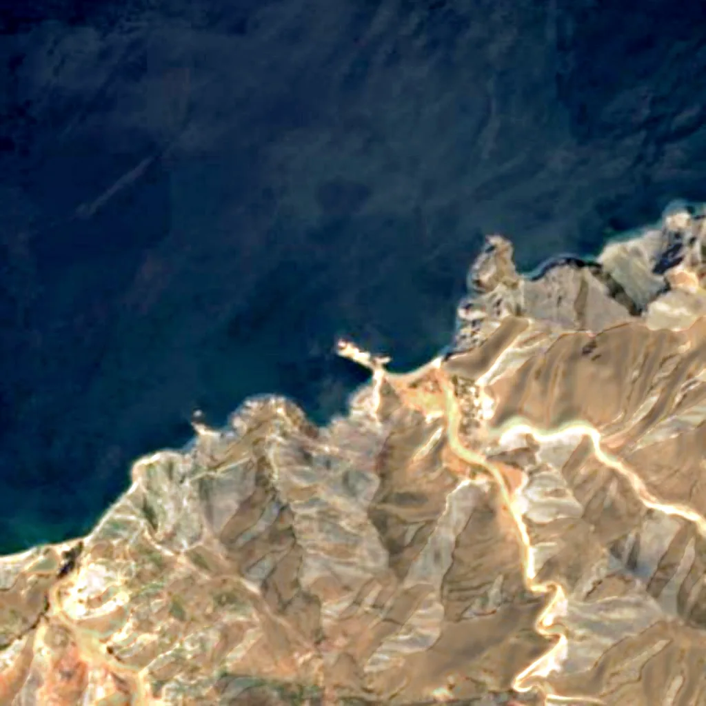 Peñón de Vélez de la Gomera seen from above (Sentinel-2)