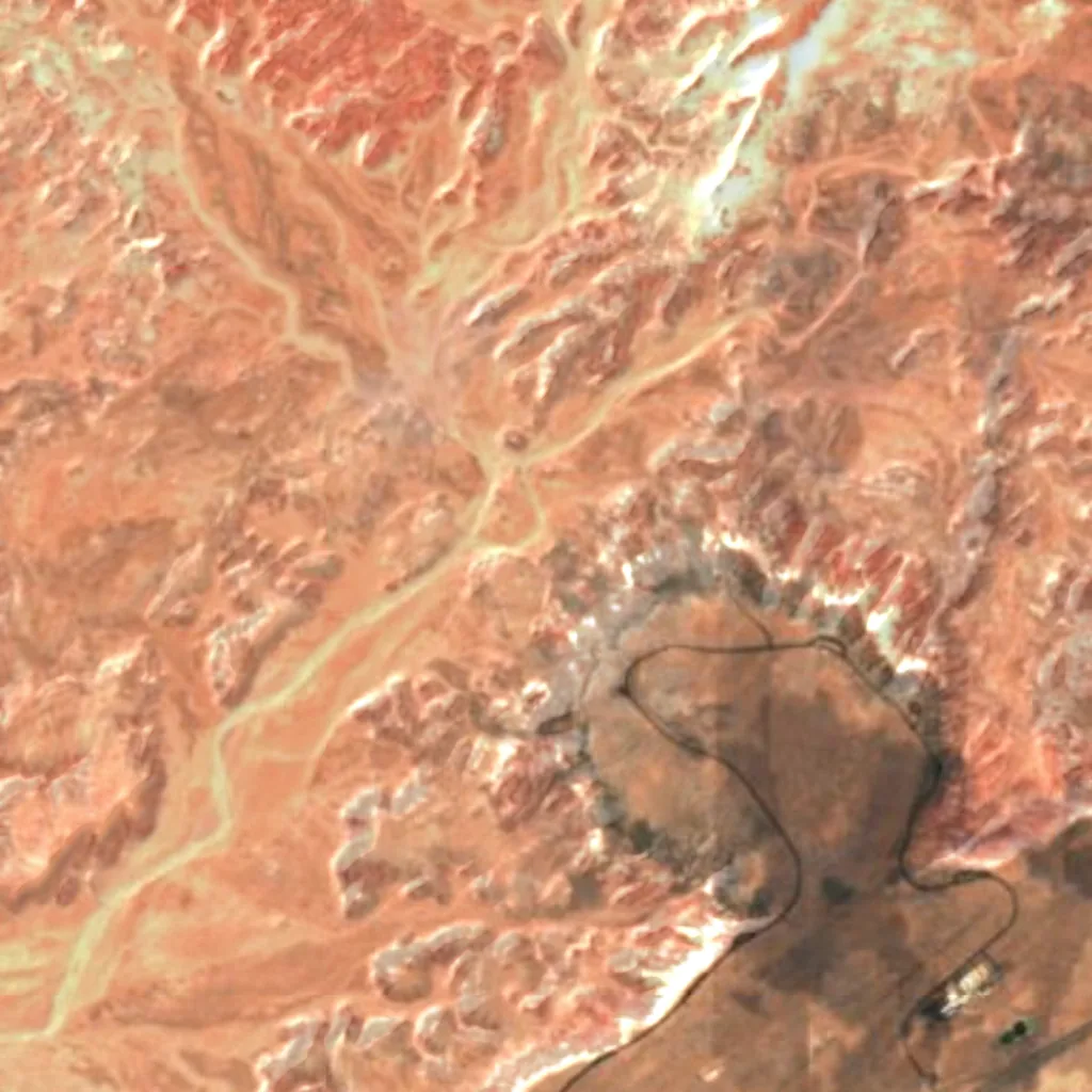 Petrified Forest National Park seen from above (Sentinel-2)